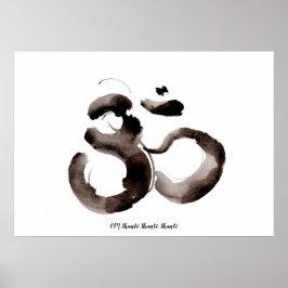 Poster met een mindfulness Om (Aum) motief