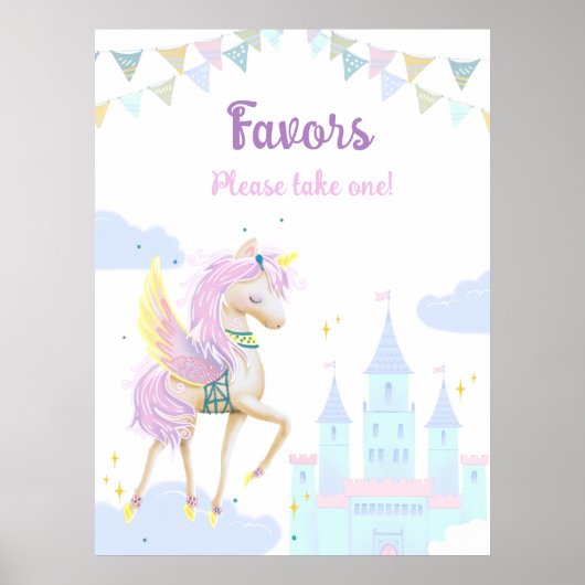 Poster met een schattige eenhoorn. (Voorkant)