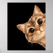 Poster met een schattige kat met grote ogen die gl (Voorkant)