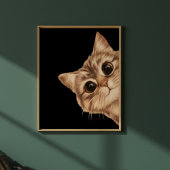 Poster met een schattige kat met grote ogen die gl