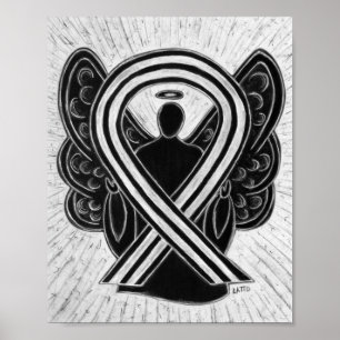 Poster met engel en zwart-wit awarenesslint