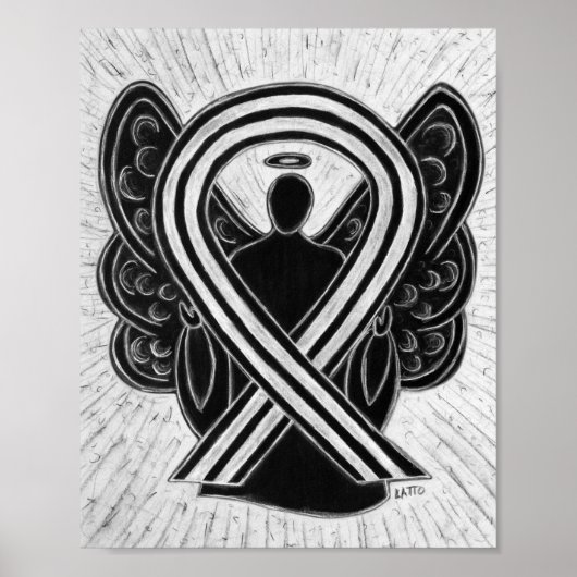 Poster met engel en zwart-wit awarenesslint (Voorkant)