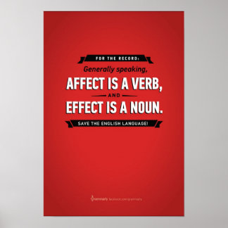 Poster met ernstige gevolgen/effect