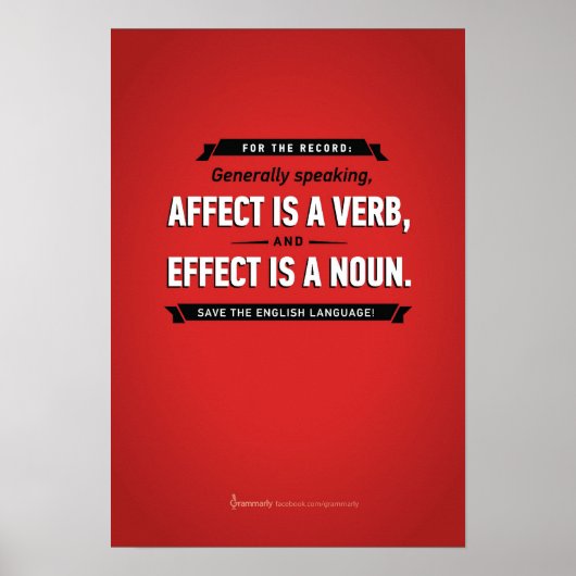 Poster met ernstige gevolgen/effect (Voorkant)