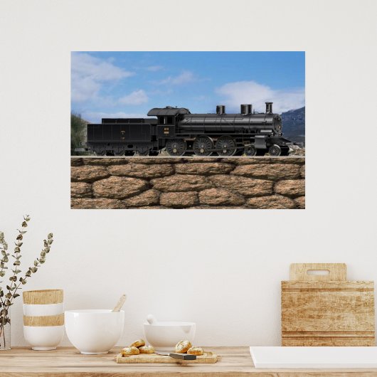 Poster met Express-treinlocomotief (Keuken)