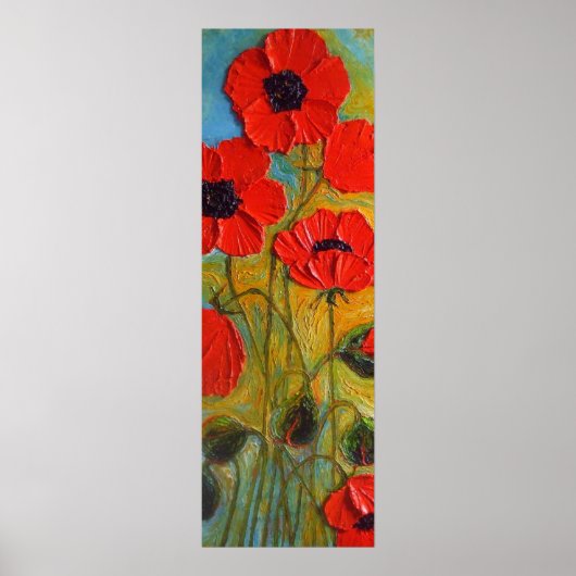 Poster met fijne kunst van de rode papaver van Par (Voorkant)