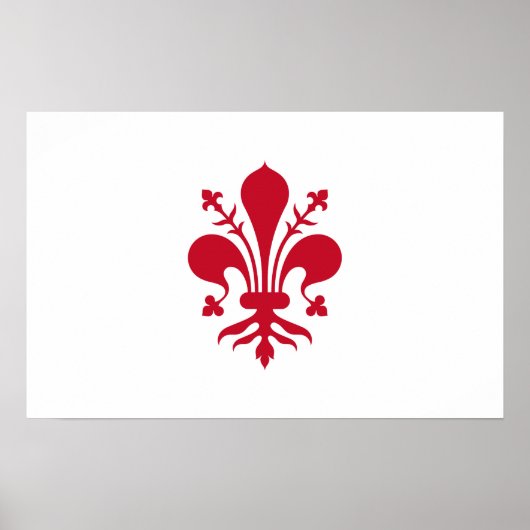 Poster met Florentijnse vlag, Toscane (Voorkant)