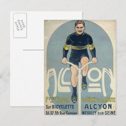 Poster met Francois Faber Briefkaart (Voorkant / Achterkant)