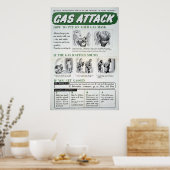 Poster met gasaanval, WWII (Keuken)