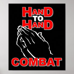 Poster met gebedsteken voor hand-tot-hand-gevecht 