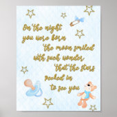 Poster met gedicht voor baby boy kinderkamer of sl (Voorkant)
