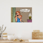 poster met "Geen knoppen" Retrostijl (Keuken)