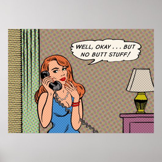 poster met "Geen knoppen" Retrostijl (Voorkant)