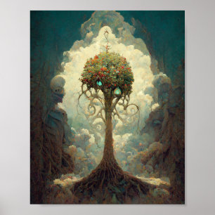 Poster met gekantelde Fantasy Art