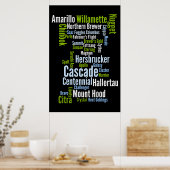 Poster met gekleurde hoprassen (Keuken)