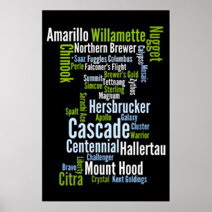 Poster met gekleurde hoprassen