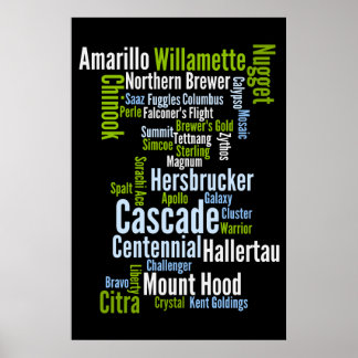 Poster met gekleurde hoprassen