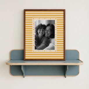 Poster met gele hart rand - Persoonlijke cadeau