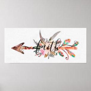 Poster met geloof bloemenslinger