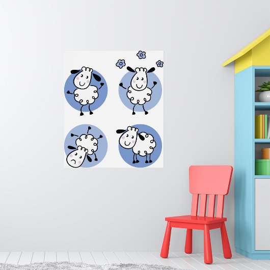 Poster met Gelukkige Lammetjes