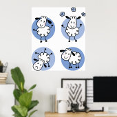 Poster met Gelukkige Lammetjes (Thuiskantoor)
