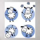 Poster met Gelukkige Lammetjes (Voorkant)