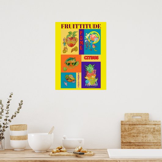 POSTER MET GEMENGDE FRUIT PERSOONLIJKHEID (Keuken)