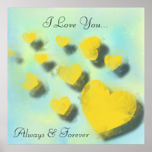 Poster met gestrooid hart