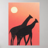 Poster met Giraffe Silhouettes (Voorkant)