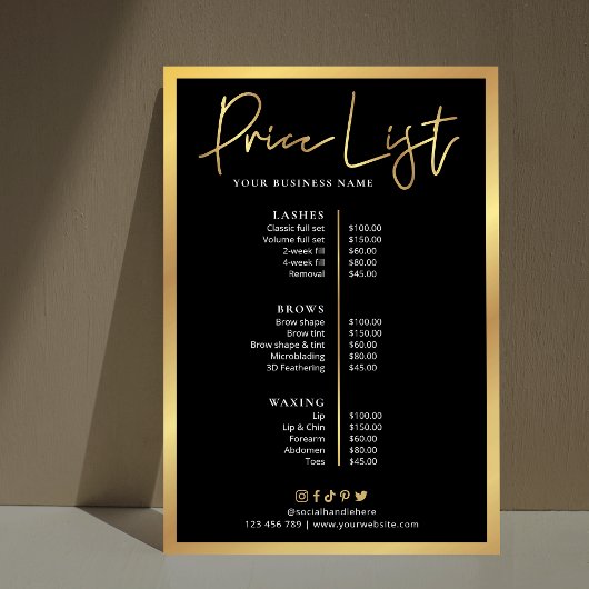 Poster met Glam Hair Stylist Black & Gold Price Li
