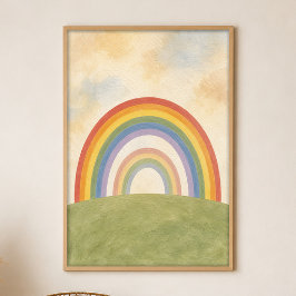 Poster met Gouache Boho Kunst van Double Rainbow H