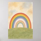 Poster met Gouache Boho Kunst van Double Rainbow H (Voorkant)