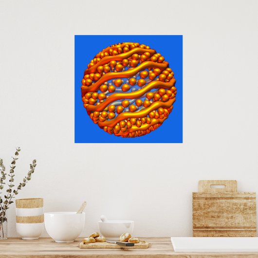Poster met gouden golven (Keuken)