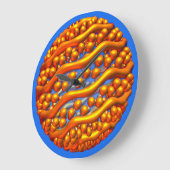 Poster met gouden golven grote klok (Hoek)