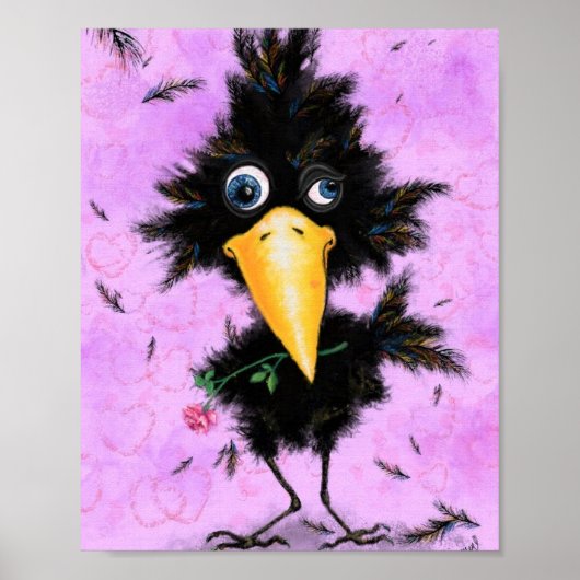 Poster met Grappige Vogel (Voorkant)