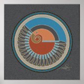 Poster met grijze achtergrond van Eagle (Voorkant)