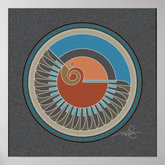 Poster met grijze achtergrond van Eagle (Voorkant)