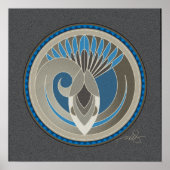 Poster met grijze achtergrond van Sky Snake (Voorkant)