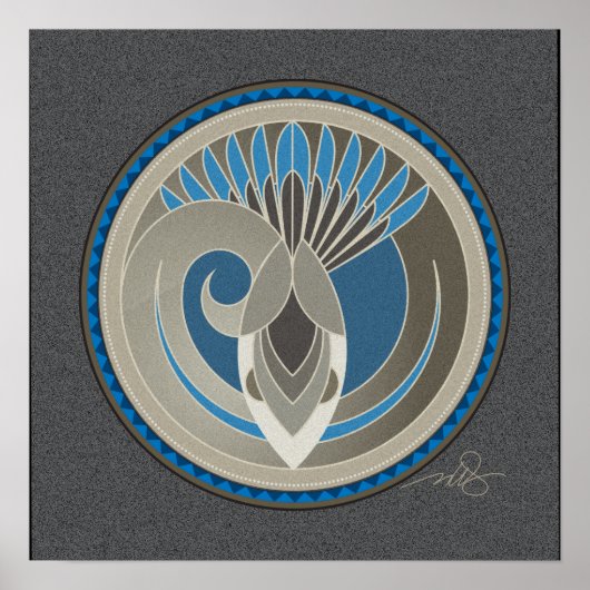 Poster met grijze achtergrond van Sky Snake (Voorkant)