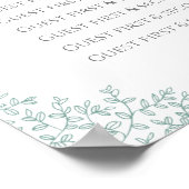 Poster met groene bladeren met een trouwcirkelzitj (Hoek)