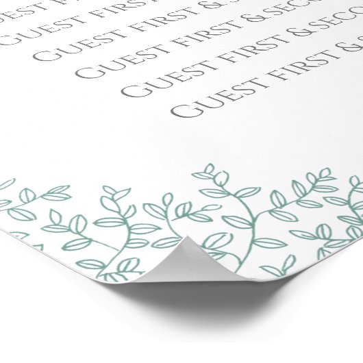 Poster met groene bladeren met een trouwcirkelzitj (Hoek)