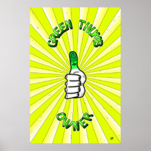 Poster met groene duim (tuinbouw)