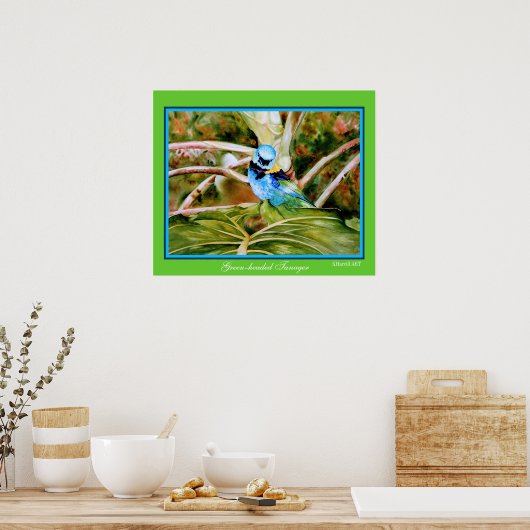 Poster met groene koppen voor Tanager Fine Art (Keuken)