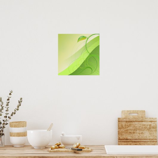 Poster met groene lebben (Keuken)