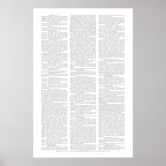 Poster met grondwetswijzigingen van de VS (Voorkant)