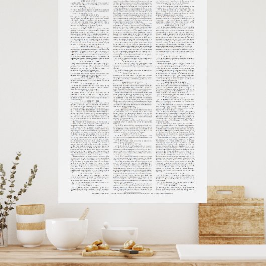 Poster met grondwetswijzigingen van de VS (Keuken)