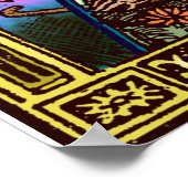 Poster met grote damesmarion (Hoek)