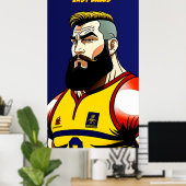 Poster met grote rugby (Thuiskantoor)