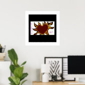 Poster met hart op vuur (Thuiskantoor)