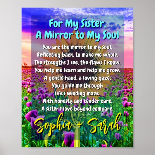 Poster met hartverwant zusje-gedicht (Een speciaal (Voorkant)